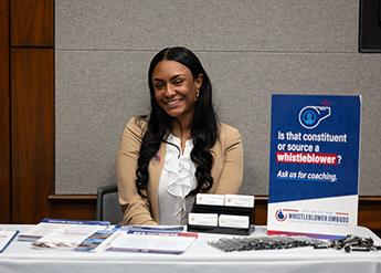 Photo of Charmise Jackson at an event table