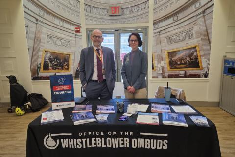 John Whitty and Becca Jones at a tabling event